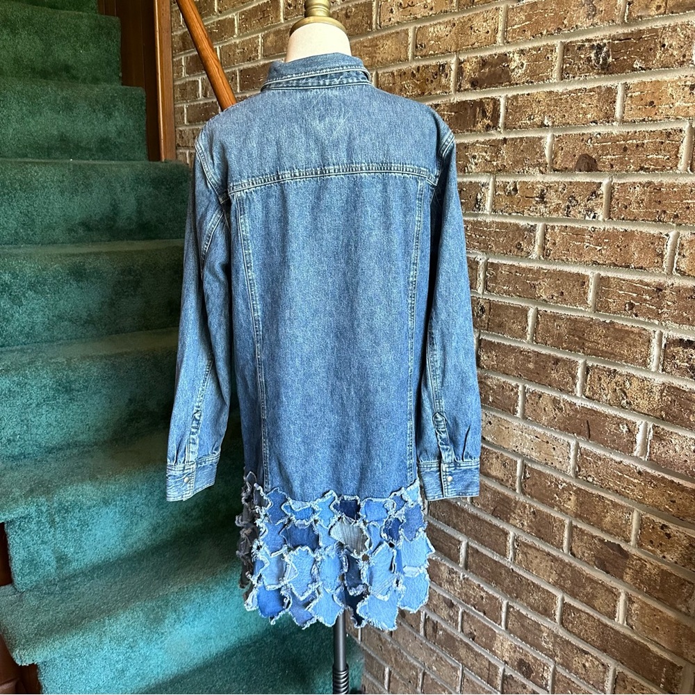 Boho Patchwork Hippie Chic Retro Jean Denim Jacke… - image 2